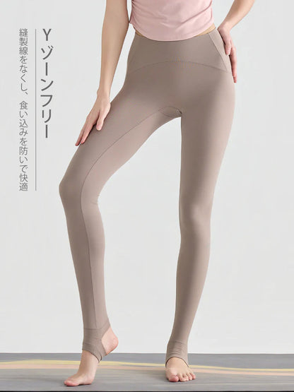 N66LYCRA®素材 Yゾーンフリー ローライズ 美脚 美尻トレンカレギンス