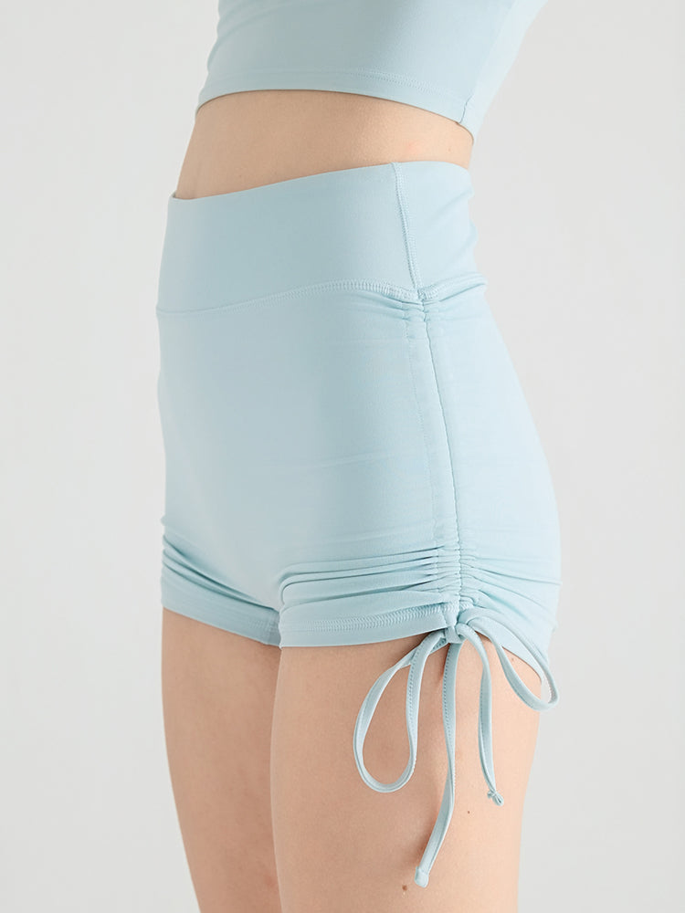 桃尻効果 ギャザー ドローストリング付き ショートパンツ