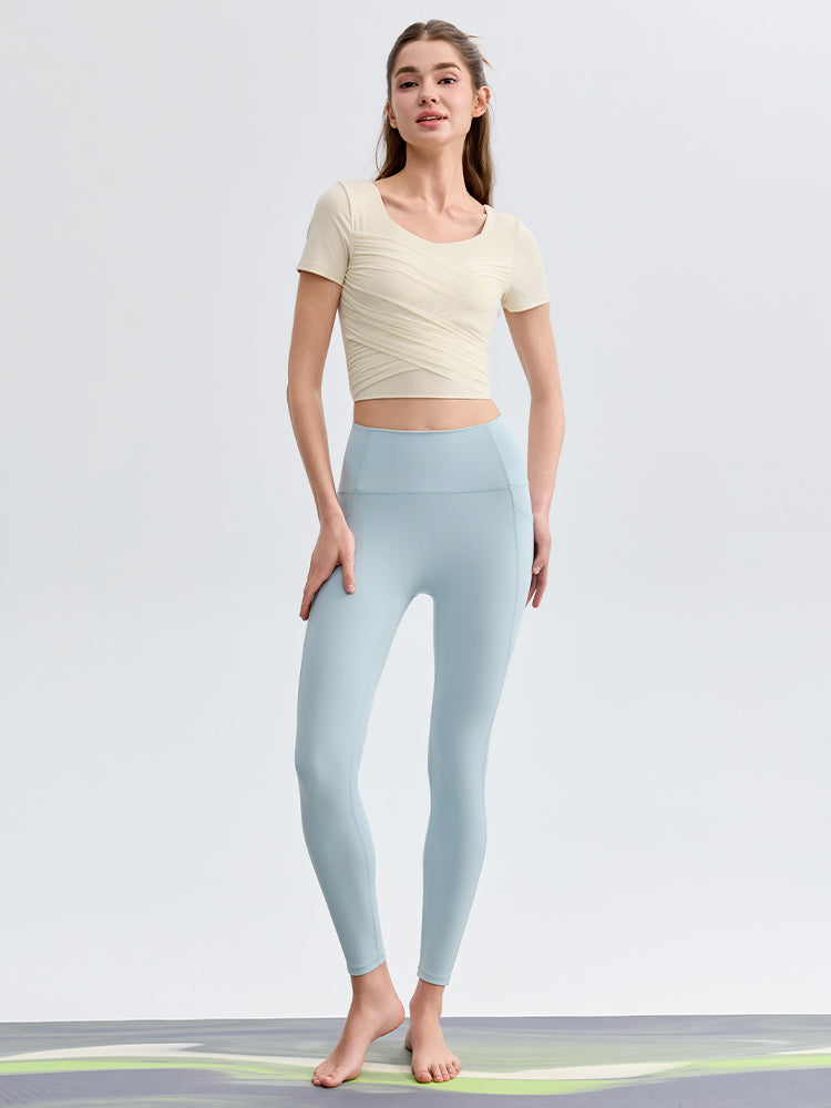 N66LYCRA®素材 美尻 マルチポケット付き 9分丈 レギンス