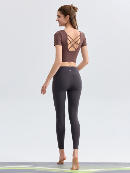 N66LYCRA®素材 美尻 マルチポケット付き 9分丈 レギンス