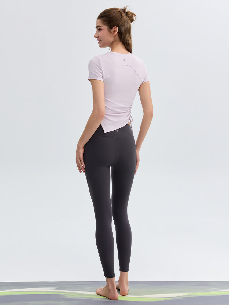 N66LYCRA®素材 美尻 マルチポケット付き 9分丈 レギンス