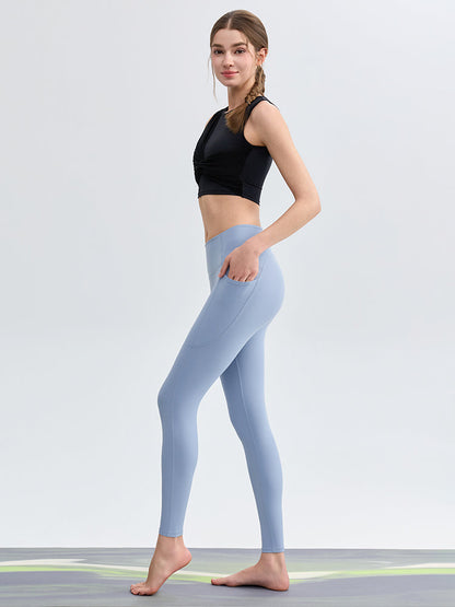 N66LYCRA®素材 美尻 マルチポケット付き 9分丈 レギンス