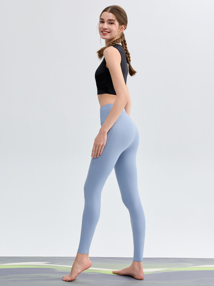 N66LYCRA®素材 美尻 マルチポケット付き 9分丈 レギンス