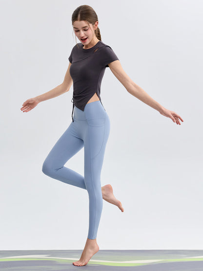 N66LYCRA®素材 美尻 マルチポケット付き 9分丈 レギンス