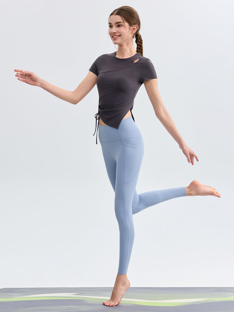 N66LYCRA®素材 美尻 マルチポケット付き 9分丈 レギンス