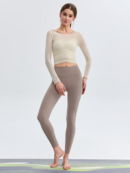 N66LYCRA®素材 美尻 マルチポケット付き 9分丈 レギンス