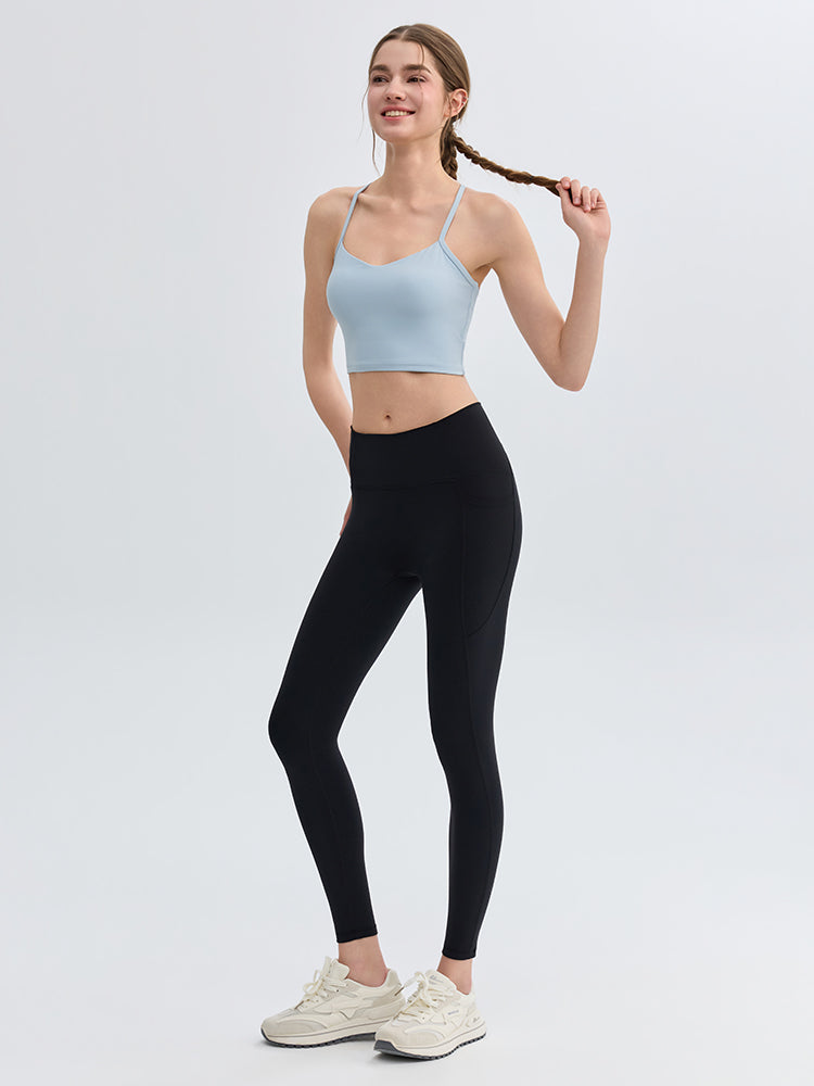 N66LYCRA®素材 美尻 マルチポケット付き 9分丈 レギンス