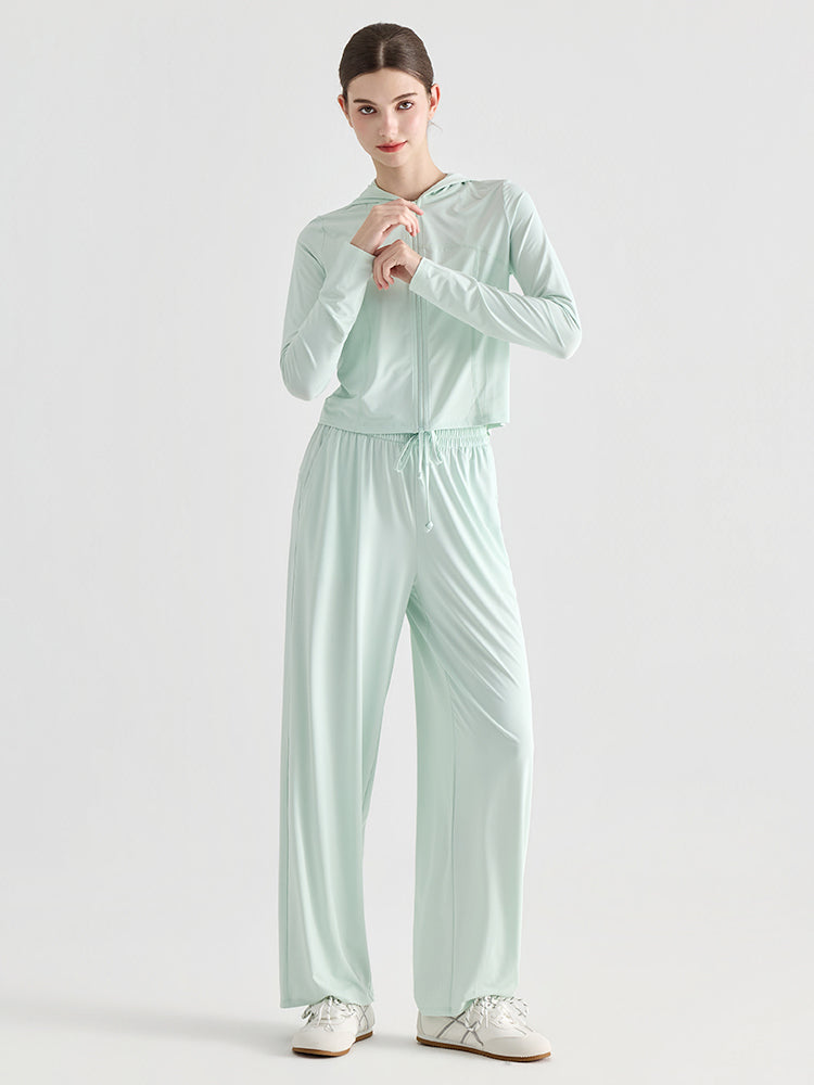 接触冷感 UVカット フード付き パーカ