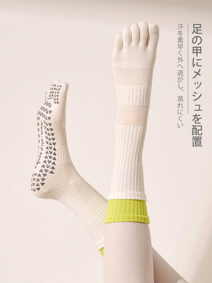 滑り止め  五本指クルーソックス ピラティス・ヨガ用