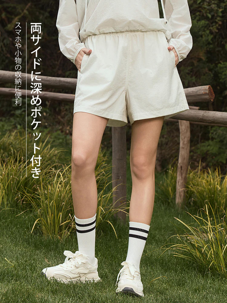 薄手 UVカット ゆったり ショートパンツ ポケット付き