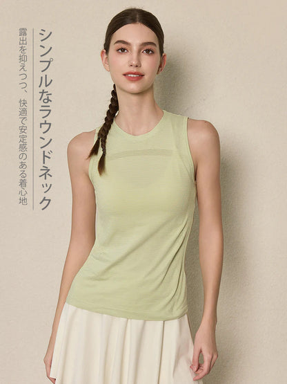 シームレス 軽量 速乾 ノースリーブ タンクトップ
