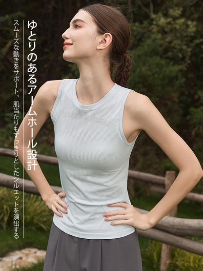 シームレス 軽量 速乾 ノースリーブ タンクトップ