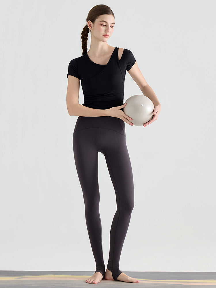 N66LYCRA®素材 Yゾーンフリー ローライズ 美脚 美尻トレンカレギンス