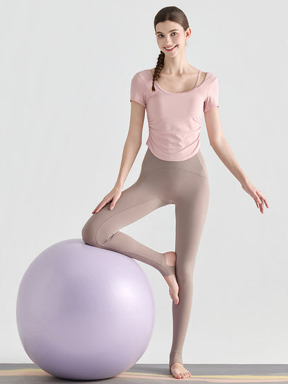 N66LYCRA®素材 Yゾーンフリー ローライズ 美脚 美尻トレンカレギンス
