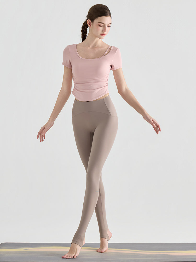 N66LYCRA®素材 Yゾーンフリー ローライズ 美脚 美尻トレンカレギンス
