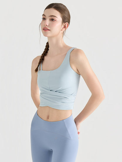 裾ツイスト アシンメトリー 美背スポーツブラ
