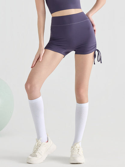 桃尻効果 ギャザー ドローストリング付き ショートパンツ